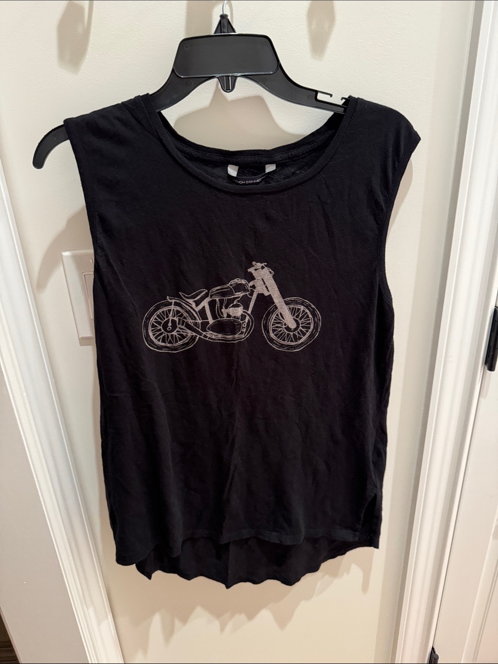 French Connection Black Graphic Motorcycle Tank